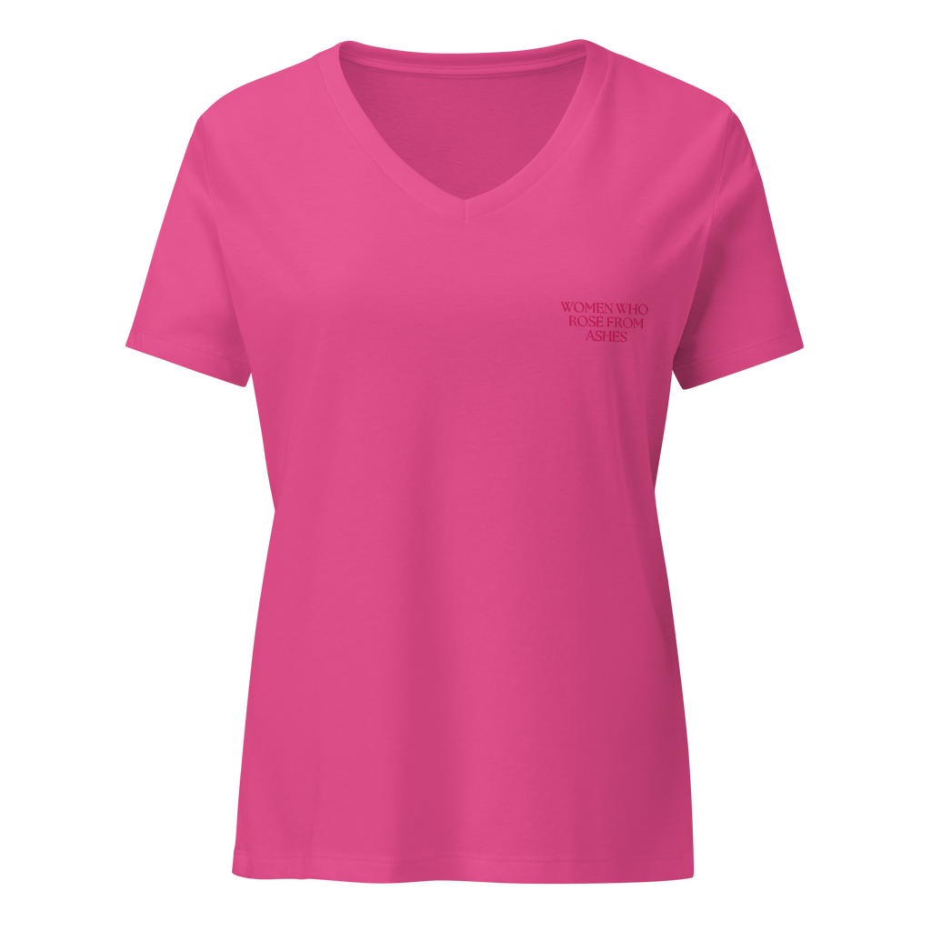 Women Who Rose From Ashes Women's V-Neck Tee