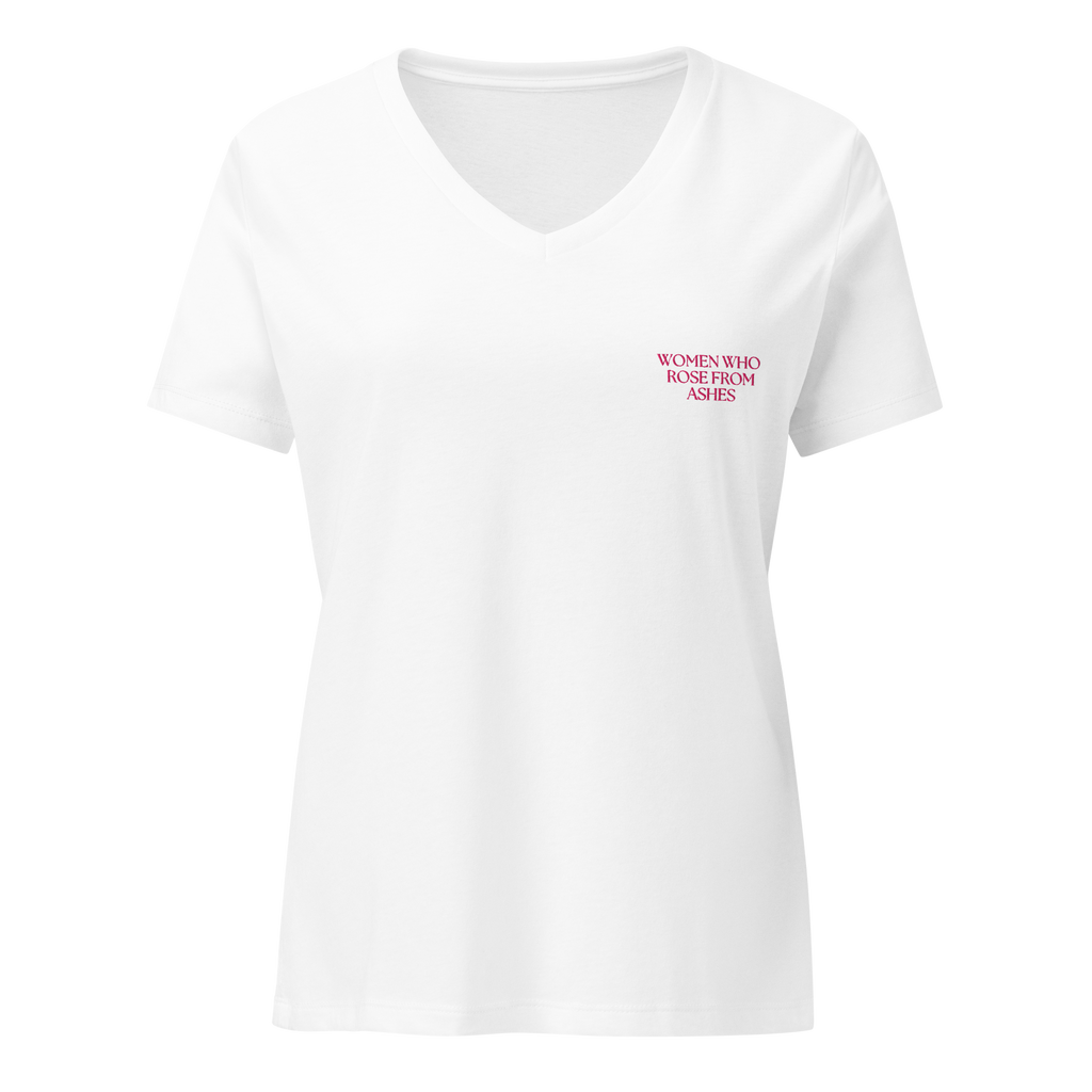 Women Who Rose From Ashes Women's V-Neck Tee